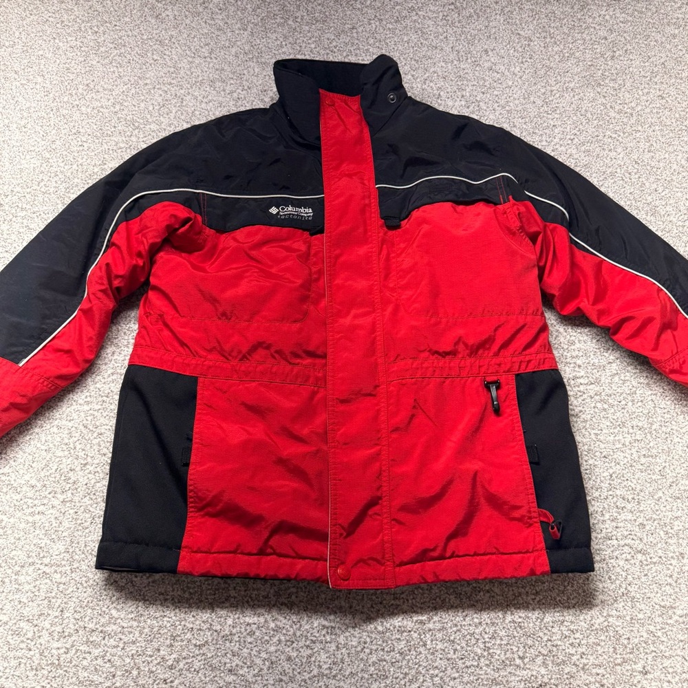 Youth Kids Columbia Sportswear Red‎ Black Insulated Winter Jacket Size 14/16